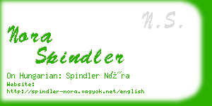 nora spindler business card